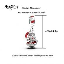 Manyilus Manyilus Original 1 Stück 925 Sterling Silber Weihnachtsmann, Weihnachtsren, Weihnachtsbaum, Weihnachtsmann, Weihnachtshaus, Weihnachtsstrumpf, Weihnachts-Charm-Serie Anhänger. Geeignet für Armbänder & Halsketten, sie sind perfekte Geschenke für Familie und Freunde - ideal als Weihnachtsgeschenke, Geburtstagsgeschenke und Freundschaftstaggeschenke.