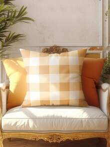 4 件装杏色条纹枕套，超级柔软舒适，畅销款，家居装饰抱枕套，适用于沙发、客厅、卧室，不含枕芯 - 杏色 - 查看 7