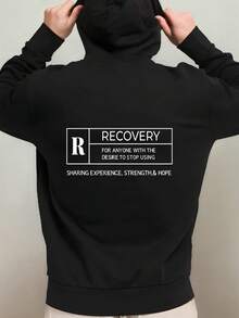 Sudadera con capucha de película R-rated para hombres - Ropa de recuperación de adicción, diseño de inspiración de los 12 pasos, ajuste regular de manga larga, lavable aáquina, regalo casual para hombres (negro) - Serie 2025, comodidad para todas las estaciones, letras blancas en negrita y símbolos de logros de recuperación sobria, ajuste holgado con bolsillo delantero, adecuada para uso diario y viaje de recuperación - Negro - Ver 11