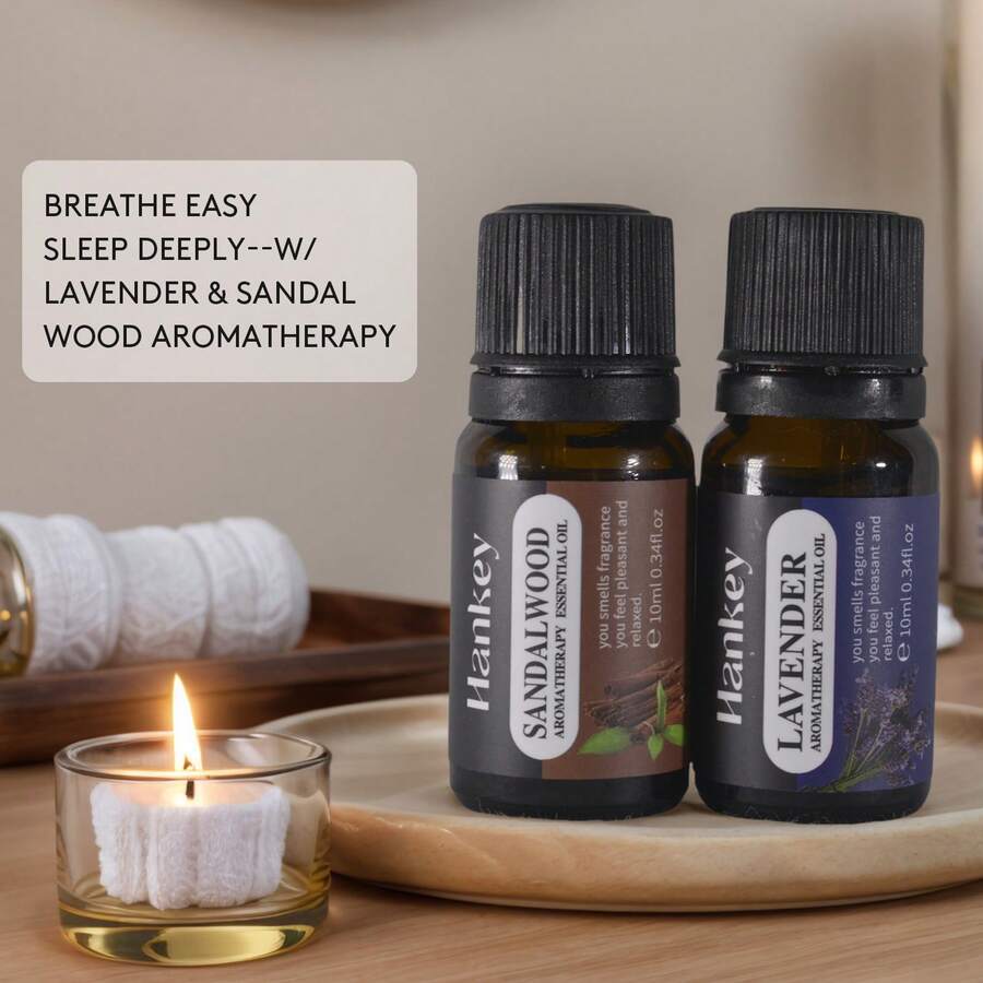 2Pcs Lavender Oil*1 + Sandalwood Oil*1 Calming Lavender Sandalwood Oil - Beige - View 1