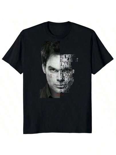 New Dexters Morgan Limited Edition Middle Finger Retro T-Shirt, Unique, Sportswear, Cotton 100% T-Shirt, New Collection