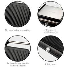 100V Máquina Filetes: Giro 180° Parrilla Sandwichera Desayuno - Tipo de Enchufe A USA (110-127V) - Ver 3