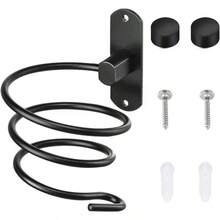 Bathroom Hair Dryer Holder Hair Care Tool Holder Wall Mounted (Black) - Black - View 7
