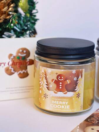 1pc Large Cup Jar Candle,Cute Gingerbread Man,Christmas Present Decorations,Jar Candle,Sented Candle,Decorative Candle,Soy Candles,Bestfriend Gifts,Gift For Woman,Winter Gift,Candles Home Decoration.Christmas Decor Home,Candles, Christmas Decorations, Christmas Gifts