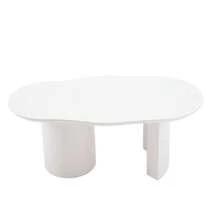 Stabilizer And Wide Angle 100 Cm White, Irregular Coffee Table - High-Quality MDF, Lacquered Surface, Delicate Feel, Irregular And Elegantly Curved Tabletop - White - View 9