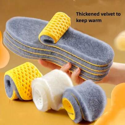 1 Pair Warm Insole - Soft & Fluffy, Anti-Slip - Suitable For Winter Shoes, Sneakers, Snow Boots - Locks In Warmth, Say Goodbye To Cold Feet - Unisex - Suitable For Sports, Daily Wear & Extreme Cold Weather - Adds Warmth & Comfort To Shoes, Christmas Gift