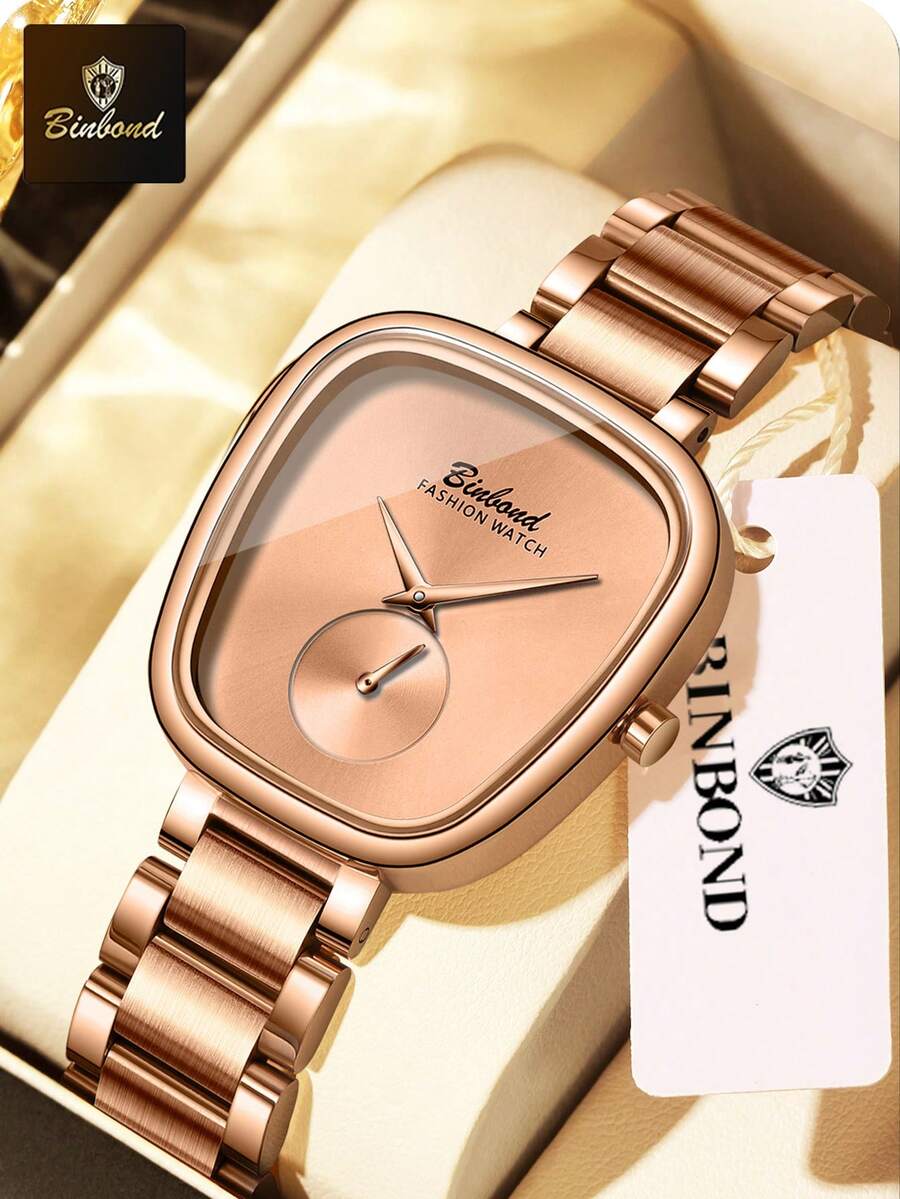 BINBONDB520 New Fashionable Women's Watch Waterproof Stainless Steel Quartz Women's Watch Simple High Quality Women's Watch - Rose Gold - View 1
