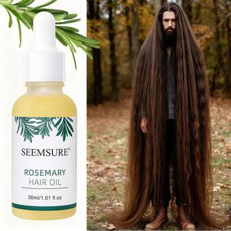 seemsure زيت أساسي من إكليل الجبل للعناية بالشعر - يقوي خصلات الشعر، علاج فروة الرأس بإكليل الجبل | مناسب لجميع أنواع وأنساجة الشعر | الشعر المستقيم والمموج والمعالج كيميائيًا