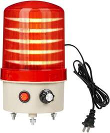Luz LED industrial de advertencia giratoria, AC110 V, estroboscópica para alarmas de emergencia públicas, luz de sirena con ajuste de volumen e interruptor para construcción, tráfico, fábrica, señal - Rojo - - Ver 13