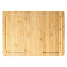 Tabla de Cortar de Bambú con Borde, Tabla de Cocina Rectangular para Cortar, Trocear y Preparar Alimentos, Superficie Resistente y Natural, Ideal para Frutas, Verduras, Carne o Pan - Camel - Ver 4