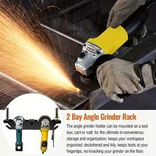 1pc Heavy Duty 2-Slot Angle Grinder Bracket - Wall Mounted Storage Rack For Angle Grinders With Grinding Wheels - Corded Power Tool Organizer, Convenient Access