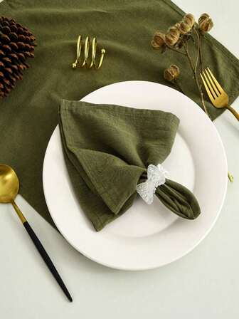 6条/包 纯色柔软卷边餐巾纸，适用于各种场合