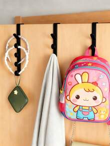 1/2 رف تخزين للأطفال، رف تخزين للباب، رف تعليق متعدد الوظائف غير مثقوب، رف تعليق متعدد الطبقات لغرفة الأطفال، توفير مساحة وسهل التركيب، مناسب لأبواب غرف النوم والحمامات وأبواب الخزانات لتخزين الحقائب والمظلات والملابس والسترات والمفاتيح وغيرها