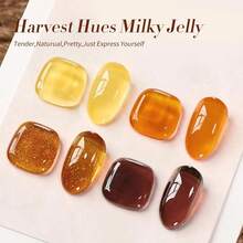 Jelly Gel Nail Polish Set Sheer Milky Jelly Orange Brown Gel Polish Crystal Transparent Gel Polish Harvest Hues Nail Art Varnish Manicure Collection Gift Set 7ML 4PCS{Inchcolor_nameinch:InchHarvestHuesinch} - 豐收色調 - 查看 4