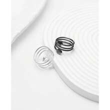 Jecanori Lymphatic Drainage Therapeutic Magnetic Ther.Apy Rings For Women,Adjustable Lymphatic Drainage Copper Magnetic Ther.Apy Rings, Magnetic Lymph Detox Ring Love Heart Gift(2PCS) (Black & Sliver){Inchcolor_nameinch:InchBlack&Sliverinch} - Đen và Bạc - Xem 9