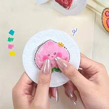 3D圆形DIY纹理绘画纸，马克笔套装，专业绘画纸，DIY绘画工具，丙烯颜料，马克笔，创意设计装饰纸，成人涂色书，老年人活动用品，94tc3工艺工具，纹理绘画，DIY项目，提升艺术体验，理想礼品之选，激发创造力，适合作为派对礼品、学生奖励、节日和生日礼物、办公用品和圣诞礼物 - 彩色 - 查看 8