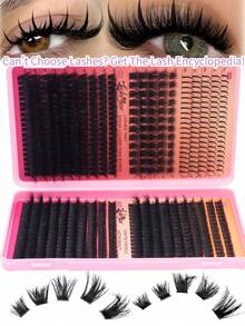 2040PCS/1360PCS/680PCS 80D+100D+120DD Curl Individual False Eyelash Extensions, D/DD-Curl, 0.39-0.63 Inch Length, Thick, Fluffy & Voluminous, Cat Eye & Cluster Style, Segmented Design, Reusable, Fluffy Lashes, Dramatic Lashes, Volume Lashes, Perfect For DIY Makeup, Beginner-Friendly, Great For Halloween, Christmas, New Year's, Beauty & Health, Personal Care, Festive Glam Beauty Lash Clusters - Black - View 8