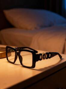 1pc Solid Color Casual PC (Polycarbonate) Women Flat Lens Glasses, All Season