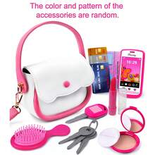 Girls Toy Wallet, Toddler Wallet, Includes Pretend Makeup, Princess Toy Set, Containing Handbag, Phone, Watch, Scarf, Children's Toy Wallet, Birthday Gift, Suitable For Girls Aged 3, 4, 5, 6 And Above