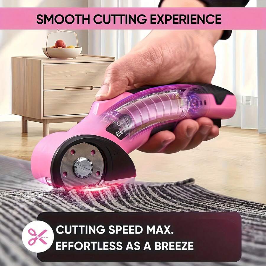 Cordless Electric Scissors With Automatic Fabric Cutting System - Max Cutting Thickness 1/4 Inch, Rechargeable Battery, USB Charging, For Clothes, Cardboard, Carpet, Faux Leather - Industrial-Grade Tool For Cutting Fabrics, Sturdy Tool Design, Construction