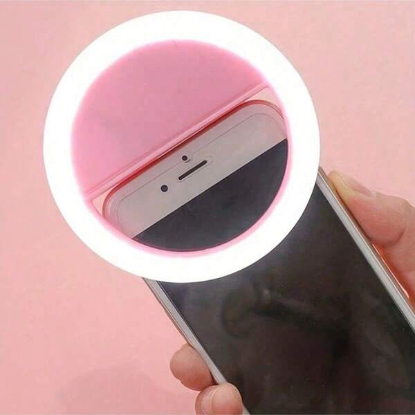 1pc Portable Mini Clip-On Fill Light,28 LED Circular Live Streaming Fill Lights,Selfie Light With Three Lighting Modes , For Mobile Phanes And Computers, Makeup,Zoom Conference, Live Streaming,Perfect Selfies And Video Calls,With A150mAh Rechargeable Lithium Battery.