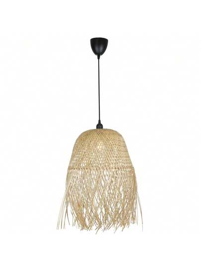 Alpinaluz Natural Wicker Hang Lamp "MIKA" Ø39cm made Fringes, E27 - Afbeelding 2
