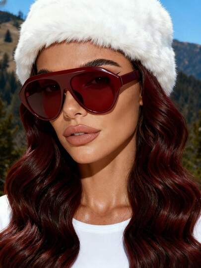 1pc Oversized Round Fashion Glasses, Retro , Personalized, Versatile, And Casual Women's Glasses Suitable For Daily Wear, Street Photography, Vacation, Travel, Parties, Glasses, Holiday/Birthday/Girlfriend Gifts