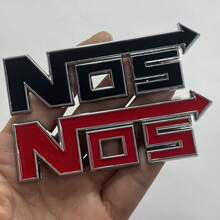 1pc Fashionable Metal NOS Car Logo - Universal, Suitable For Body, Trunk And Side Panels, High Adhesive Waterproof Design, Car Modification Culture Logo, Stylish Appearance Upgrade Accessory - Multicolor - View 4