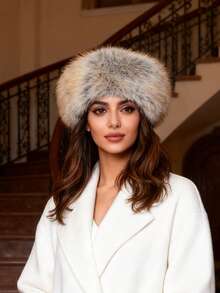 1Pc New Women's Autumn And Winter Imitation Fox Fur Headband, Lightweight And Comfortable, Suitable For Outdoor Sports And Cold Weather, Warm Fit, Suede Texture, Ear Protection, Thickened Warmth, Windproof And Cold-Resistant, Soft And Skin-Friendly Fur Edges, Fashionable And Casual Outdoor Style. Fashion Hair Accessories Women Hair Band - Multicolor - View 4