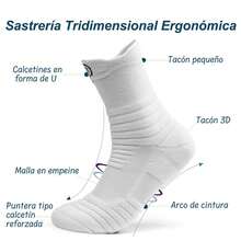 Calcetines Deportivos, 6 pares Calcetines Hombre y Mujer con Parte Inferior de Toalla Gruesa, Calcetines de Compresión, Calcetas Antideslizantes Transpirables, Calcetines Acolchados para Baloncesto - Multicolor - Ver 3