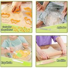 Juego de Cocina y Horneado para Niños, Traje de Chef Dinosaurio, con Delantales para niños, Gorro de Cocinero, Guantes, Regalo de cumpleaños y Navidad, Regalo para Navidad y Cumpleaños(25 PCS) - Rosa - Ver 4