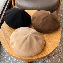 Ladies' Woolen Beret, Fashionable British Style Painter Hat, Retro And Versatile, Face Enhancing Small Hat - Màu be - Xem 3