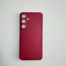 1pc Wine Red Slim, Fashionable, Straight-Edge Phone Case Designed For Camera Protection, With Soft Microfiber Interior And Shock-Absorbent Function, Compatible With Various Models Of /OnePlus/Realme/Honor/Vivo, Including Models 6 To 17 Waterproof Shockproof Anti-Fall Scratch Resistant