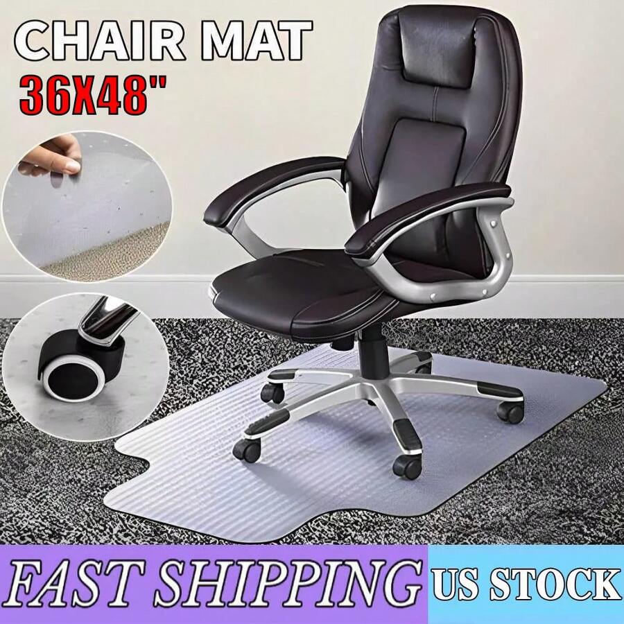 Office Chair Mat Computer Desk Chair Mat For Carpet Floor W/Extended Lip 36"X48" - transparent - View 1