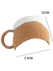 1 pieza Gorro de punto divertido con diseño de jarra de cerveza, gorra de invierno cálida y unisex - Calcetines de cerveza con gorro grueso - Ver 5