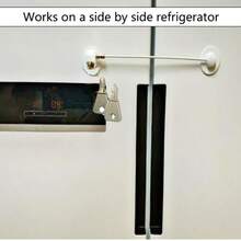 Window/Refrigerator Lock, Refrigerator Lock With 2 Keys, Security Lock, Adhesive, Suitable For Cabinet Locks, Refrigerator Locks And Drawer Locks Security Lock For Refrigerators, Cabinets, Drawers, Freezers And Doors - White - White - View 3