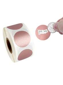 300张/卷 新款DIY刮刮贴纸 – DIY刮刮标签贴纸，适用于派对活动礼品文具贴纸、促销代码、婚礼游戏、派对礼品、奖品奖励、圆形（银色/金色/玫瑰金） - 彩色 - 查看 3