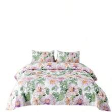 Juego de Funda Nórdica Estampado Floral - Beis - Ver 1