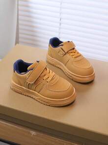 1双儿童休闲运动鞋，秋季新款女童软底白色鞋，幼儿时尚魔术贴防滑平底鞋，女童日常户外运动鞋 - 黃色 - 查看 5