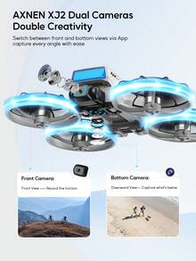 TOKQI XJ2 Mini Drone With 4.3" FPV Remote Display, Brushless Motor, Smart Flight, 3 Batteries, HD Dual Cameras, Foldable Arms, Altitude Hold, One-Key Start, Ideal Christmas/Halloween Gift - Multicolor - View 4