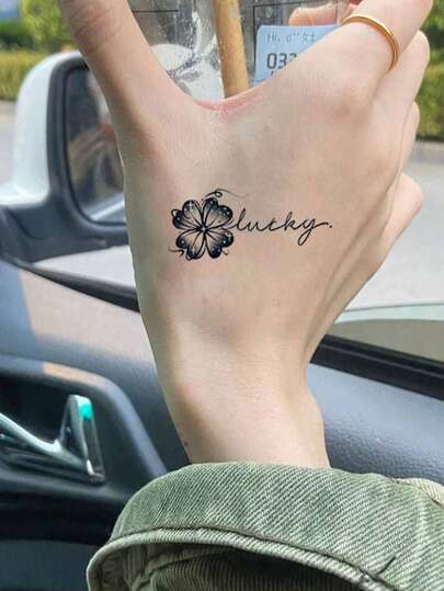 وشم مؤقت مائي للرسغ بتصميم ورقة البرسيم الإنجليزية، وشم شبه دائم مقاوم للماء والعرق عالي الجودة