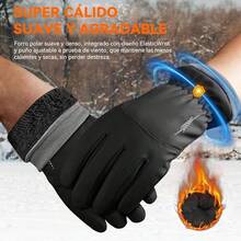 Guantes para ,Guantes De Invierno para Pantalla Táctil,Impermeables,Resistentes A La Nieve Y Al Viento,para Correr,Andar En Bicicleta Y Hacer Senderismo. - Negro - Ver 11