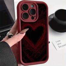 Funda de Teléfono con Patrón de Corazón de Líneas Simples y Desordenadas para 16Promax/16plus/16Pro/16/15Promax/15plus/15Pro/15/14Promax/14plus/14Pro/14/13Promax/13Pro/13/12Promax/12Pro/12/11Promax/11Pro/11/xsmax/xr/x/7plus/TPU Antigolpes Antisuciedad Funda Protectora Suave - Colores mixtos - Ver 2
