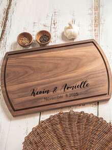 1pc Customized Cutting Board, Personalized Engraving, Mother & Child Cooking Food Board Set, Can Customize Name Or Preferred Text, Unique And Meaningful, Ideal Gift For Father/Mother, Husband/Wife, Boyfriend/Girlfriend, Perfect For Wedding, Family Gathering, Anniversary, Father's Day, Mother's Day, Valentine's Day, Christmas, Multi-Functional, Durable, Decorative, Reusable - Brown - View 11
