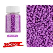 1000 piezas de cuentas Perler de 2.6mm de color púrpura en un frasco recargable pequeño, ligero y portátil, adecuado para accesorios DIY y decoración de manualidades