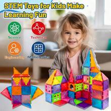 Magnetic Blocks 122 Piece Set 122pcs Magnet Building Blocks Clear Magnetic 3D Blocks Construction Playboards, Creativity Beyond Imagination, Inspirational, Recreational, Educational Conventional - Multicolor - View 4