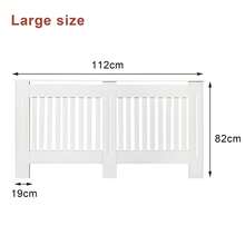 EFAN Radiator Cover White, Large Radiator Shelf Tall Radiator Cover Vertical Slatted Grill Cabinet Shelf Modern Radiator Covers MDF Wood Cabinet Shelf Heating Covers For Living Room Hallway (Large, White) - Large (H 82 X W 152 X D 19 Cm) - View 7