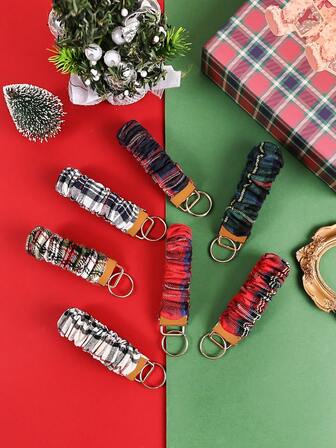 7pcs/Set Christmas Car Key Chain, Holiday Style Key Rings Suitable For Women And Men Bag Charms Car Accessories Teacher Friend Sister Gift Ideas