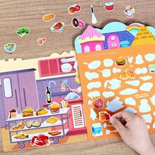 1 Quiet Sticker Book Jelly Material Waterproof Adhesive Good Children's Enlightenment Early Education DIY Baby Hands On Brainstorming Puzzle Handheld Puzzle Utilizing Thinking Development Toy - Multicolor - View 4