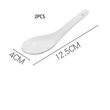 1/2 piezas Cucharas de sopa de cerámica asiática, 5.3 pulgadas (13.5 cm) Cucharas para ramen, aptas para Corelle, Pho, Miso, Wonton, Ramen, Dumplings, Macarons, lavavajillas y horno